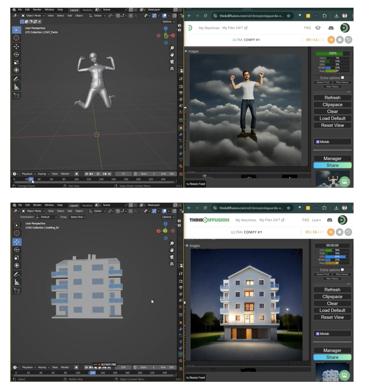 Hyper SD and Blender with ComfyUI workflow by ThinkDiffusion